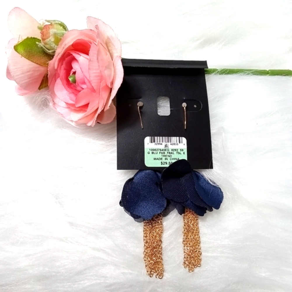 🤎New INC Blue and Gold Earrings 🤎 - Picture 2 of 2